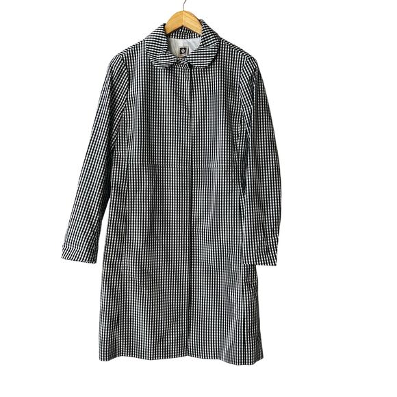 Anne Klein Black Whute Gingham Long Line Jacket Size M Medium - Picture 9 of 9